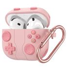 For AirPods 4 Game Console Style Wireless Earphone Silicone Case(Pink) - 1