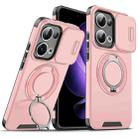 For OPPO Reno13 5G Global Sliding Camshield Ring Holder Phone Case(Pink) - 1