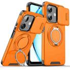For OPPO A3x Global Sliding Camshield Ring Holder Phone Case(Orange) - 1