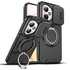 For Honor 400 Global 156.5mm Sliding Camshield Ring Holder Phone Case(Black) - 1