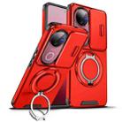 For vivo V50 Sliding Camshield Ring Holder Phone Case(Red) - 1