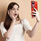 For vivo V50 Sliding Camshield Ring Holder Phone Case(Red) - 2