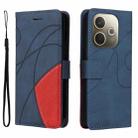 For OPPO A5 Pro 5G Global Dual-color Splicing Flip Leather Phone Case(Blue) - 2