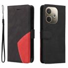 For OPPO A5 Pro 5G Global Dual-color Splicing Flip Leather Phone Case(Black) - 2