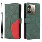 For OPPO A5 Pro 5G Global Dual-color Splicing Flip Leather Phone Case(Green) - 2