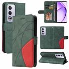 For OPPO A5 5G Global / A3 Pro 5G Global Dual-color Splicing Flip Leather Phone Case(Green) - 1