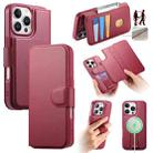 For iPhone 16 Pro Max CaseNeo Finger Grip Strap MagSafe Leather Phone Case(Red) - 1