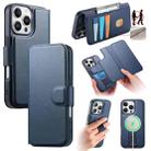 For iPhone 16 Pro CaseNeo Finger Grip Strap MagSafe Leather Phone Case(Blue) - 1