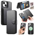 For iPhone 15 CaseNeo Finger Grip Strap MagSafe Leather Phone Case(Black) - 1