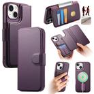 For iPhone 14 / 13 CaseNeo Finger Grip Strap MagSafe Leather Phone Case(Purple) - 1