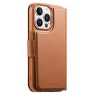 For iPhone 14 Pro Max CaseNeo Finger Grip Strap MagSafe Leather Phone Case(Brown) - 3