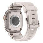 For Apple Watch 46mm / 49mm / 45mm / 44mm Alloy Connector Silicone Watch Strap(Starlight) - 2