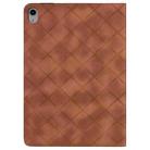 For iPad 11th 2025 / 10th 2022 Rhombus Embossed Leather Smart Tablet Case(Brown) - 3