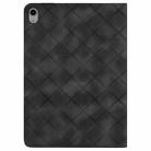 For iPad 11th 2025 / 10th 2022 Rhombus Embossed Leather Smart Tablet Case(Black) - 3
