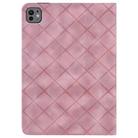 For iPad Air 11 2025 / 2024 Rhombus Embossed Leather Smart Tablet Case(Pink) - 3