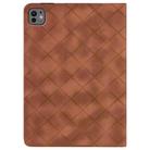 For iPad Air 11 2025 / 2024 Rhombus Embossed Leather Smart Tablet Case(Brown) - 3