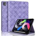 For iPad Air 11 2025 / 2024 Rhombus Embossed Leather Smart Tablet Case(Purple) - 1