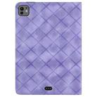 For iPad Pro 13 2024 Rhombus Embossed Leather Smart Tablet Case(Purple) - 3