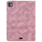 For iPad Air 13 2025 / 2024 / Pro 12.9 Rhombus Embossed Leather Smart Tablet Case(Pink) - 3