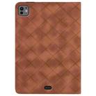 For iPad Air 13 2025 / 2024 / Pro 12.9 Rhombus Embossed Leather Smart Tablet Case(Brown) - 3