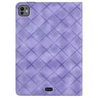 For iPad Air 13 2025 / 2024 / Pro 12.9 Rhombus Embossed Leather Smart Tablet Case(Purple) - 3