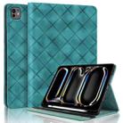 For iPad Air 13 2025 / 2024 / Pro 12.9 Rhombus Embossed Leather Smart Tablet Case(Green) - 1
