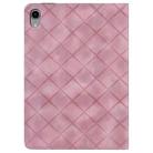 For iPad mini 6 / mini 2024 Rhombus Embossed Leather Smart Tablet Case(Pink) - 3