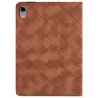 For iPad mini 6 / mini 2024 Rhombus Embossed Leather Smart Tablet Case(Brown) - 3