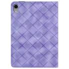 For iPad mini 6 / mini 2024 Rhombus Embossed Leather Smart Tablet Case(Purple) - 3