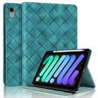 For iPad mini 6 / mini 2024 Rhombus Embossed Leather Smart Tablet Case(Green) - 1