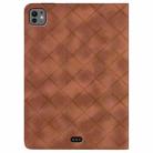 For iPad Pro 11 2024 Rhombus Embossed Leather Smart Tablet Case(Brown) - 3