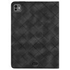 For iPad Pro 11 2024 Rhombus Embossed Leather Smart Tablet Case(Black) - 3
