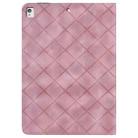 For iPad 10.2 2021 / Air 10.5 Rhombus Embossed Leather Smart Tablet Case(Pink) - 3