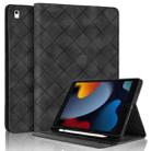 For iPad Air / Air 2 / 9.7 2017 / 2018 Rhombus Embossed Leather Smart Tablet Case(Black) - 1