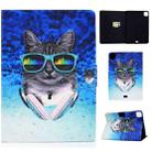 For iPad Air 2022 / 2020 10.9 Electric Pressed Colored Drawing Horizontal Flip Leather Case with Holder & Card Slots & Sleep / Wake-up Function(Headphone Cat) - 1