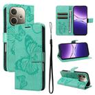 For OPPO A5 Pro 5G Global 3D Butterfly Embossed Pattern Flip Leather Phone Case(Green) - 1