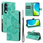 For vivo Y29S 5G / Y04 3D Butterfly Embossed Pattern Flip Leather Phone Case(Green) - 1