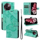 For vivo V30E / V40 Lite Global 3D Butterfly Embossed Pattern Flip Leather Phone Case(Green) - 1