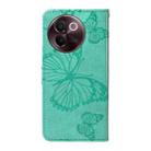 For vivo V30E / V40 Lite Global 3D Butterfly Embossed Pattern Flip Leather Phone Case(Green) - 3