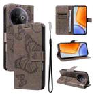 For vivo Y39 5G Global 3D Butterfly Embossed Pattern Flip Leather Phone Case(Grey) - 1