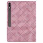For Samsung Galaxy Tab S10+ / S9 FE+ Rhombus Embossing Leather Tablet Case(Pink) - 3