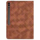 For Samsung Galaxy Tab S10+ / S9 FE+ Rhombus Embossing Leather Tablet Case(Brown) - 3