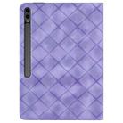 For Samsung Galaxy Tab S10+ / S9 FE+ Rhombus Embossing Leather Tablet Case(Purple) - 3