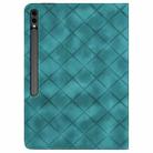 For Samsung Galaxy Tab S10+ / S9 FE+ Rhombus Embossing Leather Tablet Case(Green) - 3