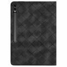 For Samsung Galaxy Tab S10+ / S9 FE+ Rhombus Embossing Leather Tablet Case(Black) - 3
