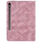 For Samsung Galaxy Tab S10 / S9 FE Rhombus Embossed Leather Tablet Case(Pink) - 3