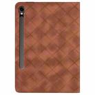 For Samsung Galaxy Tab S10 / S9 FE Rhombus Embossing Leather Tablet Case(Brown) - 3