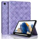 For Samsung Galaxy Tab A9+ Rhombus Embossed Leather Tablet Case(Purple) - 1