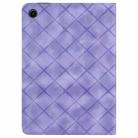For Samsung Galaxy Tab A9+ Rhombus Embossed Leather Tablet Case(Purple) - 3