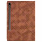 For Samsung Galaxy Tab S10 FE+ Rhombus Embossed Leather Tablet Case(Brown) - 3